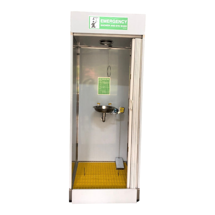 Spilldoc Enclosed Booth Safety Shower & Eyewash Station SDEBR1SE304