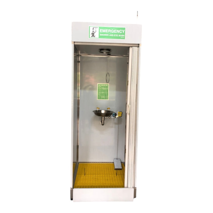 Spilldoc Enclosed Booth Safety Shower & Eyewash Station - Rental