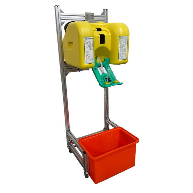 SPILLODC GRAVITY-FED PORTABLE EYEWASH STATION 52 LITRE WITH TROLLY AND BIN SDEEWNP52T