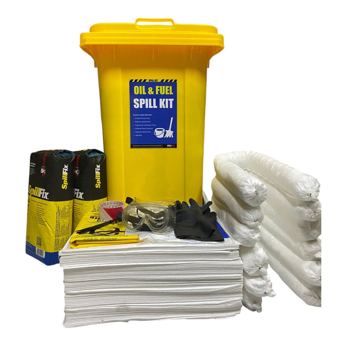 Spilldoc 240 Litre Oil & Fuel Spill Kit with Granular Absorbent Floor Sweep