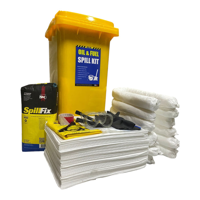 Spilldoc 120 Litre Oil & Fuel Spill Kit with Granular Absorbent Floor Sweep